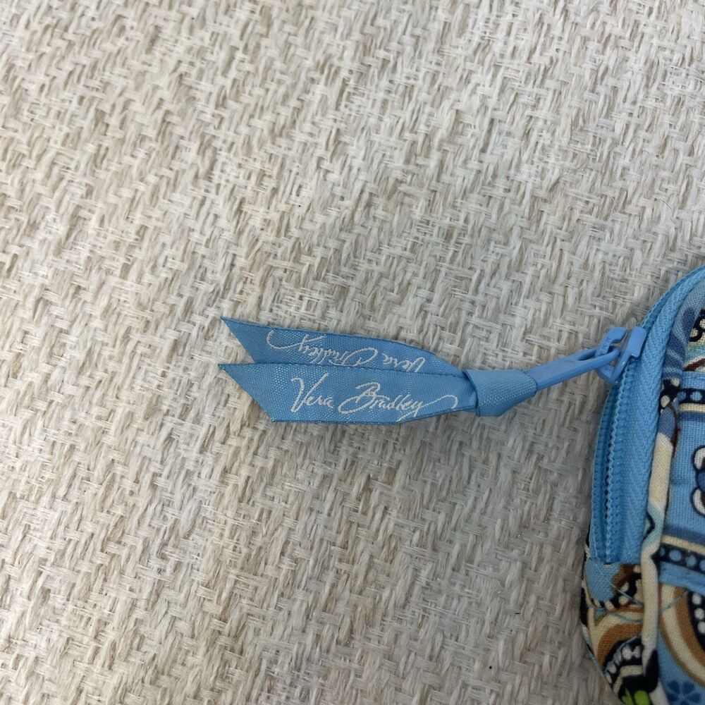 Vera Bradley Bali Blue Floral Quilted Zip Coin Purse - Picture 2 of 7